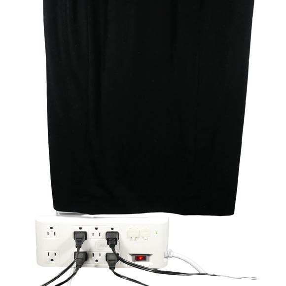 Alex Evenings Maxi Dress Womens Size 12 Black Velour Stretch Velvet Formal Sexy - Picture 4 of 6